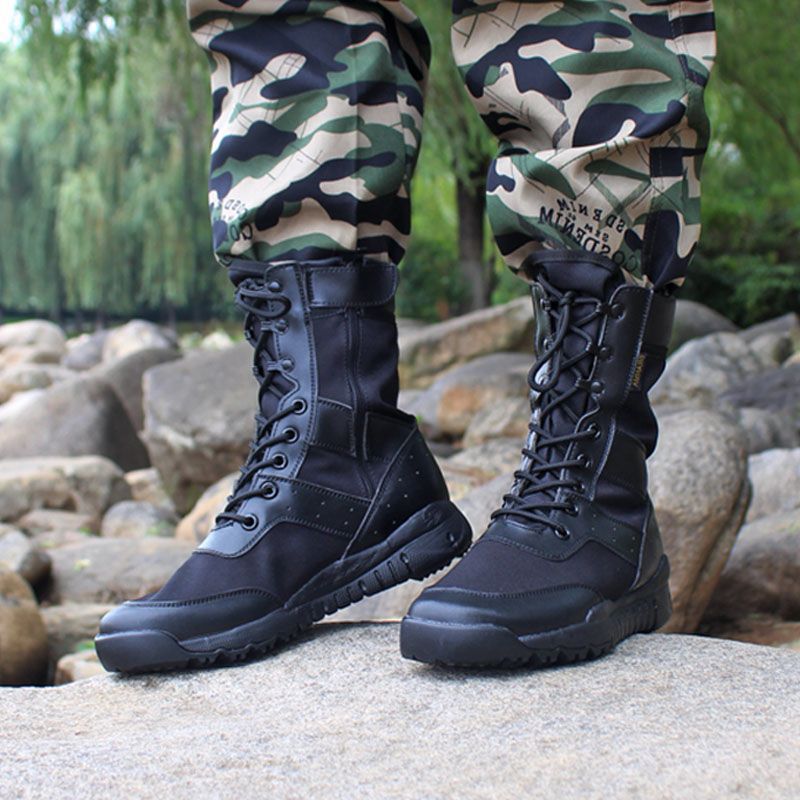 Security Boots Summer Thin Men'S Ultra-Light Cqb Combat Training Boots Zipper Tactical Mesh Boots Breathable Security Training Boots - Image 4